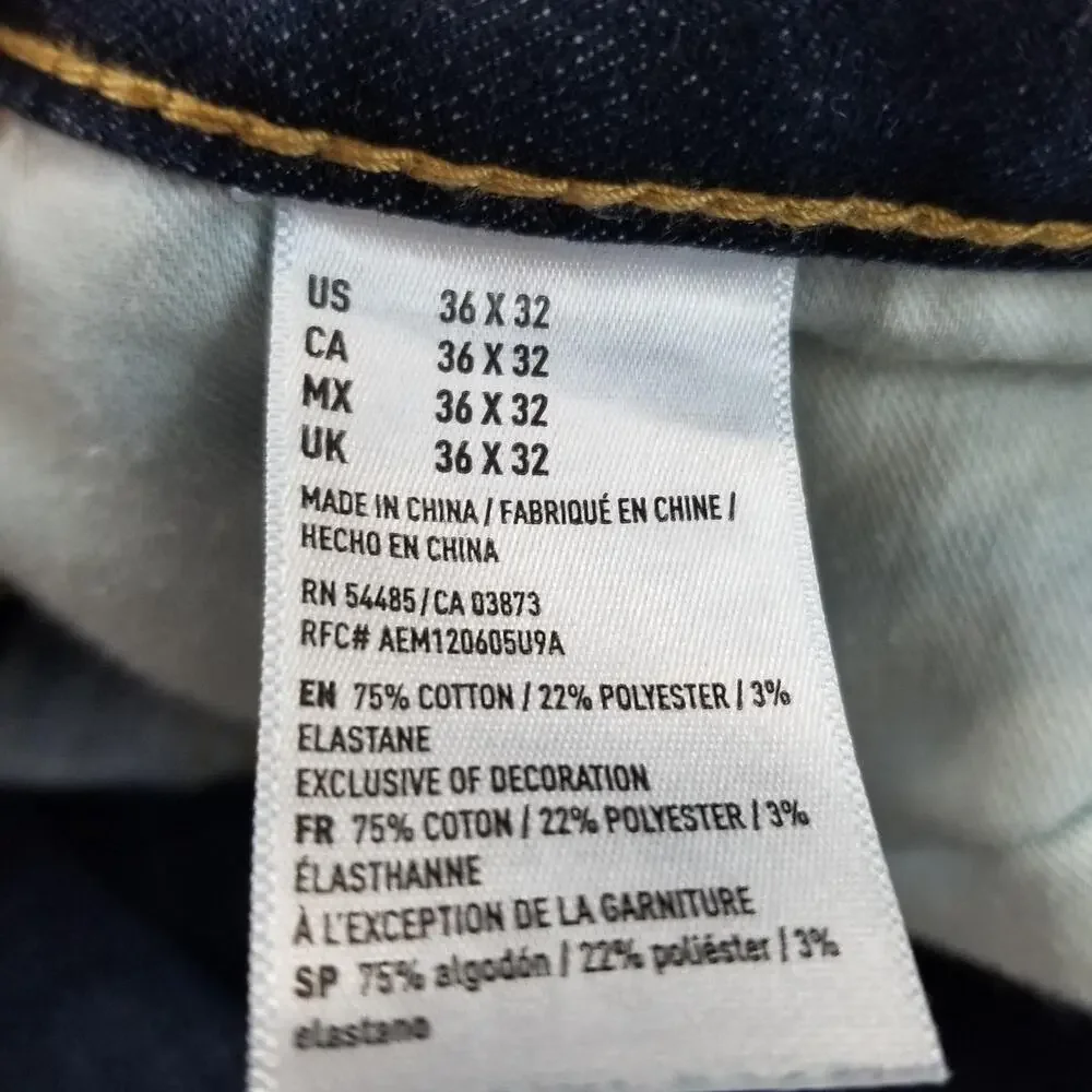 American Eagle Outfitters Jeans Mens 36x32 Blue Original Boot 360 Extreme Flex
